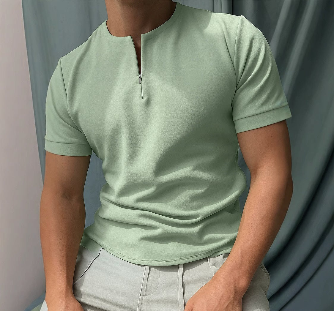 Henry slim-fit short-sleeved casual top