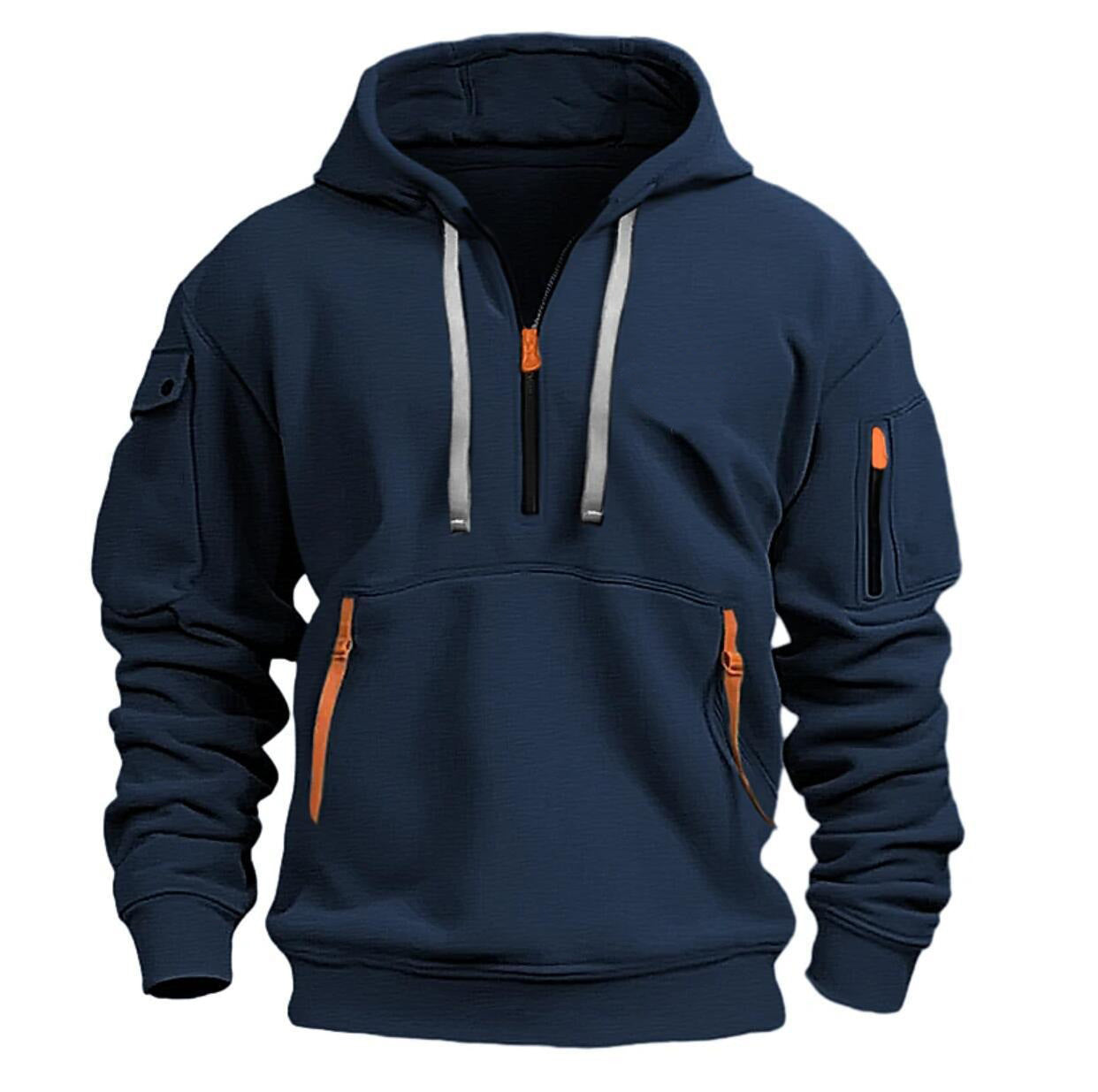 Zippered multi-pocket sporty casual jacket