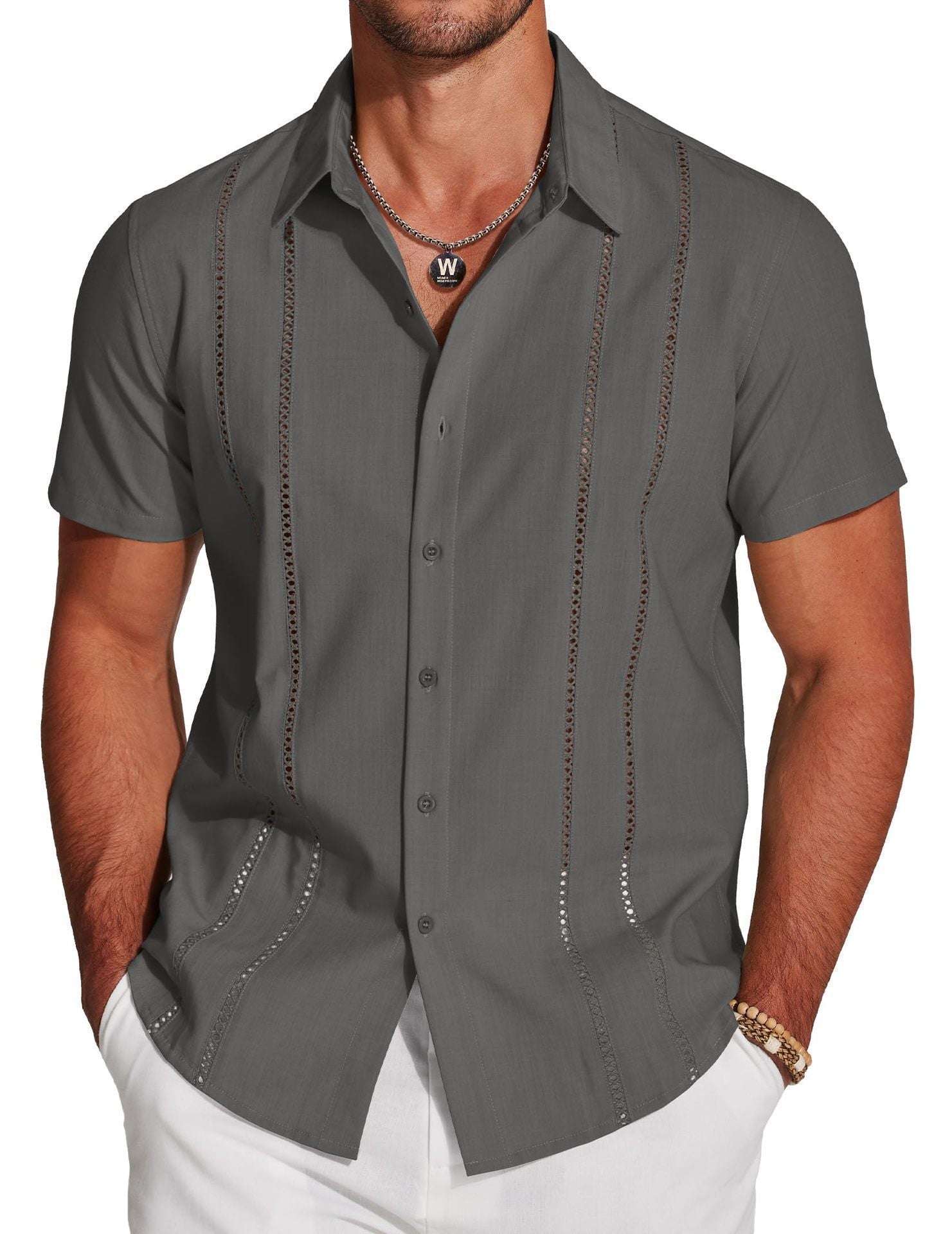 Trendy and versatile Hawaiian short-sleeved shirt