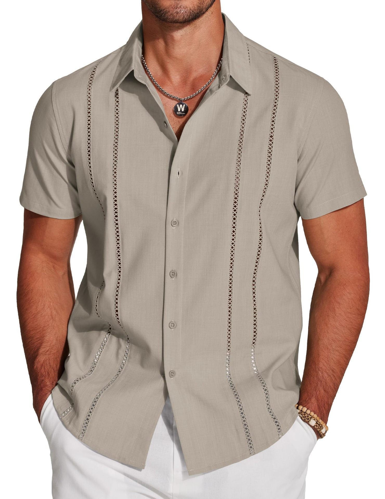 Trendy and versatile Hawaiian short-sleeved shirt
