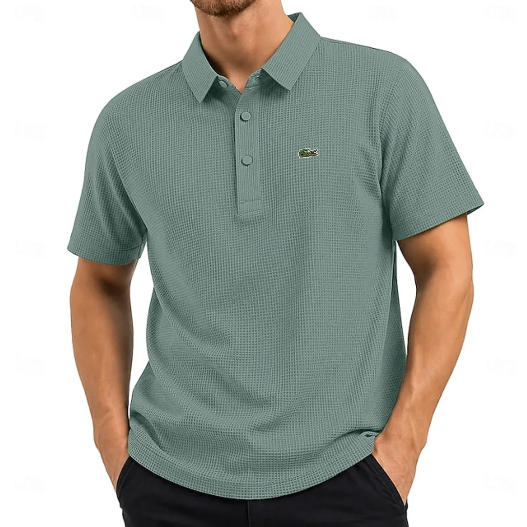 Bestseller! Men's Cooling Ice-Silk Waffle-Knit Polo Shirt