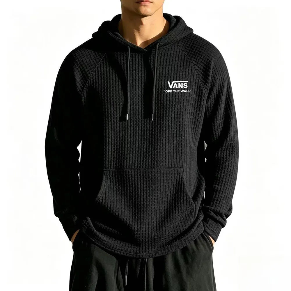 Cozy Waffle Knit Hoodie Pullover