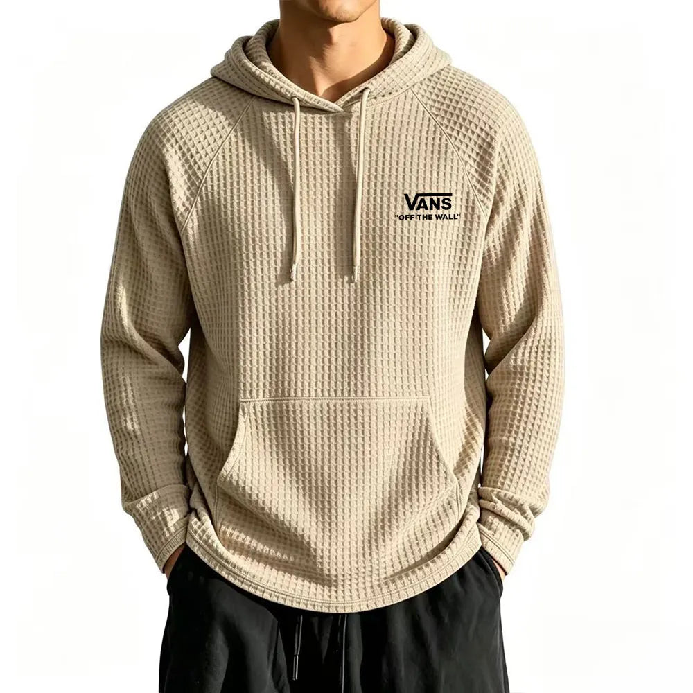 Cozy Waffle Knit Hoodie Pullover