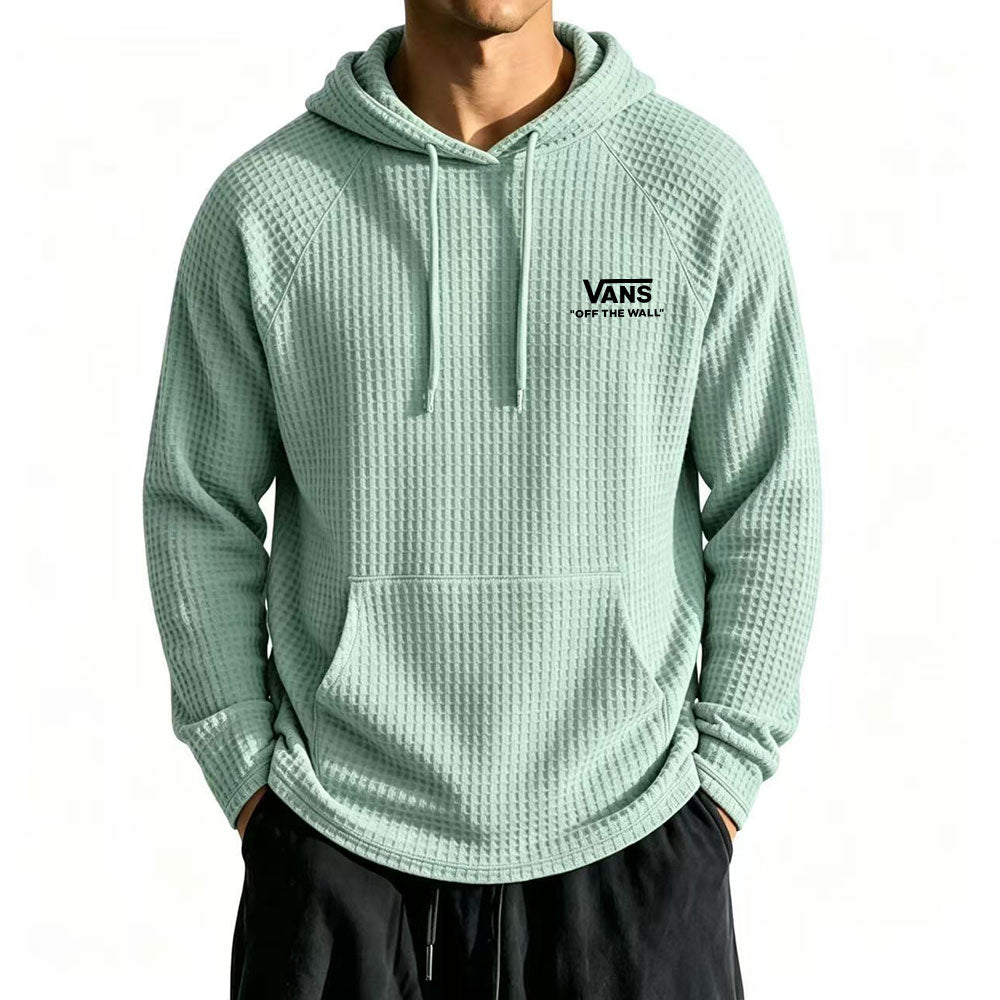 Cozy Waffle Knit Hoodie Pullover